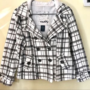 Sebby White & Gray Peacoat